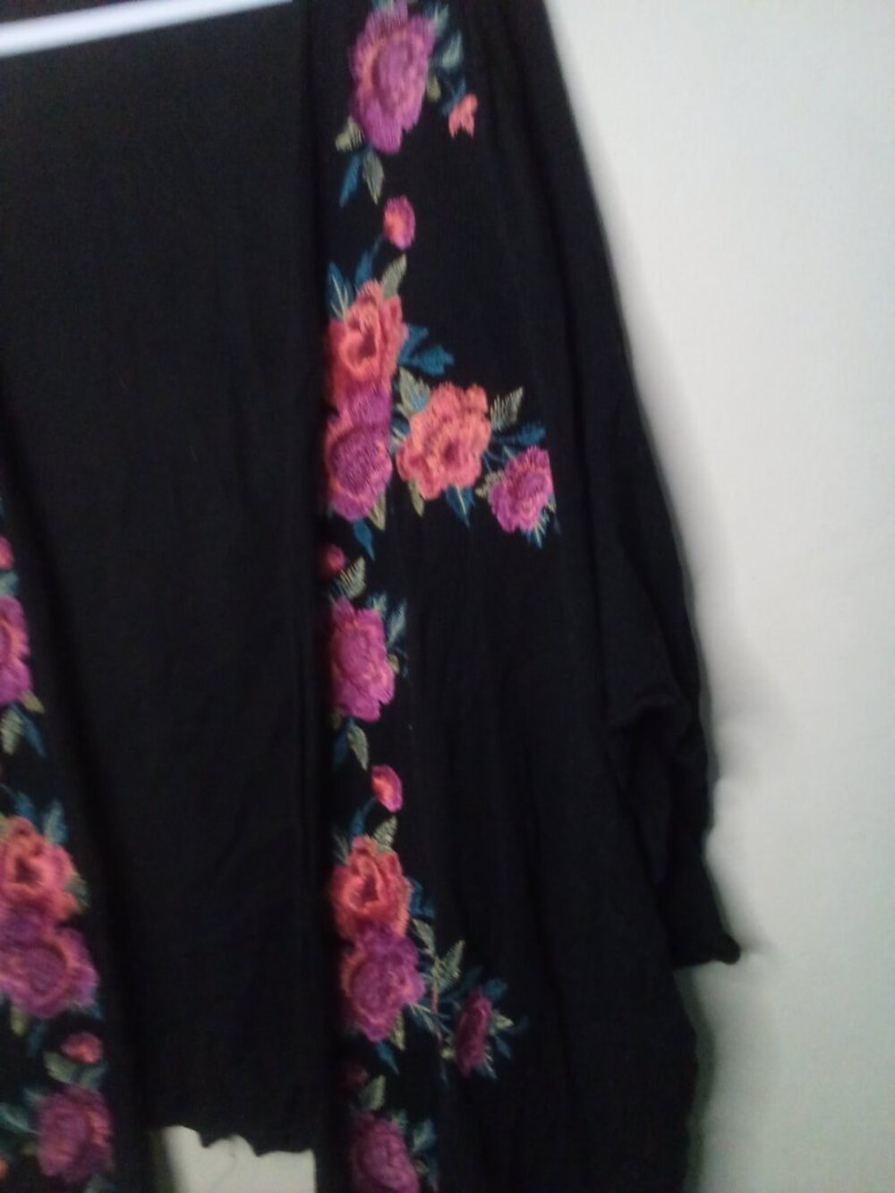 Yiayia Ponytail Lightweight Cardigan S M Open Front Embroidery Short Sleeve - Picture 6 of 15
